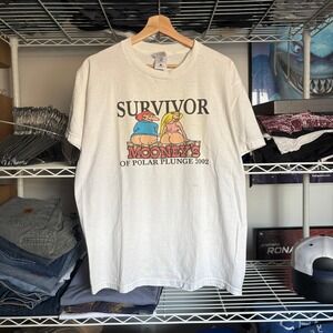 Vintage Best Survivor Mooney's Polar Plunge 2002 Graphic T Shirt Size L